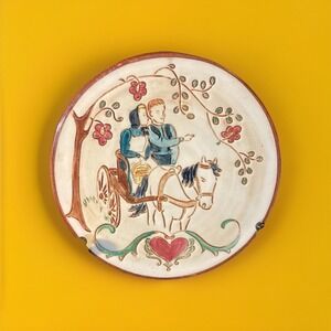Pennsbury Pottery Wall Hanging/Trivet- 5 1/2" in Diameter Vintage Folk Art Decor